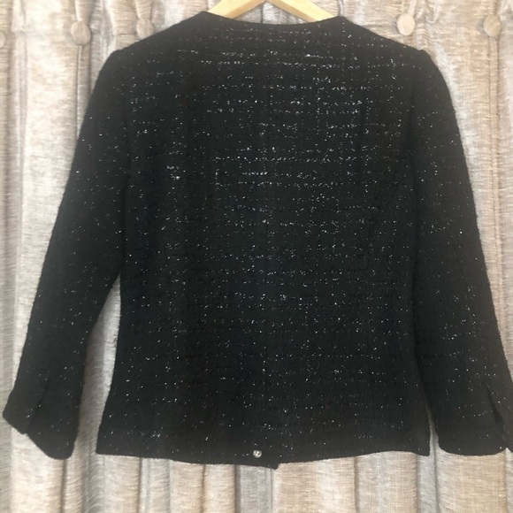 Laundry Shelli Segal Black Metallic Tweed Blazer - Picture 3 of 16